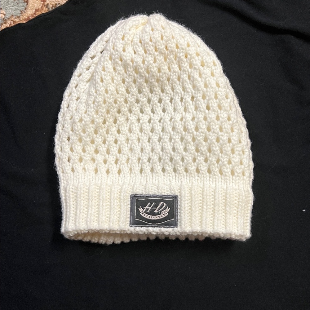 Harley-Davidson Cream Knit Beanie